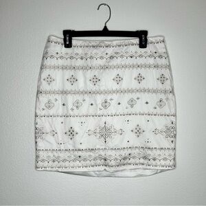 White House Black Market Womens Embroidered Embellished Mini Skirt Size 10